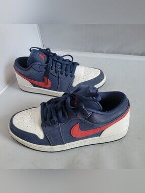 Nike Air Jordan 1 Low USA Men’s Size 9 Women’s 10 CZ8454-400 Red White Blue